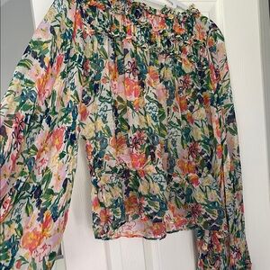 Floral Ruffle Blouse - Multicolor